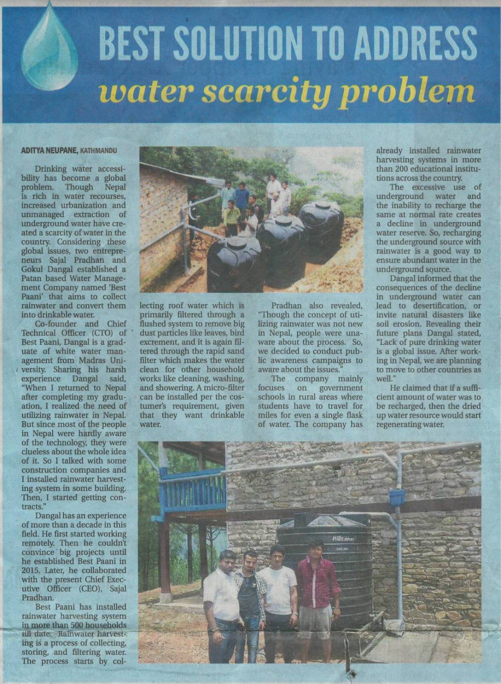 best Paani was featured at Republica on August 9, 2018.