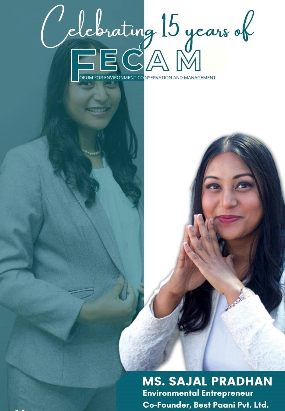 Ms Sajal pradhan environmental entrepreneur and co - founder of best paani private limited recognized among the global 50 most impactful leader in water and water management award in 2008